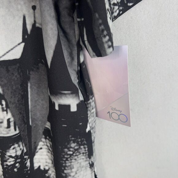 Disney Shirt Womens Large Black Purple Castle Camp Button Up Wonderful World 100 - Picture 5 of 13